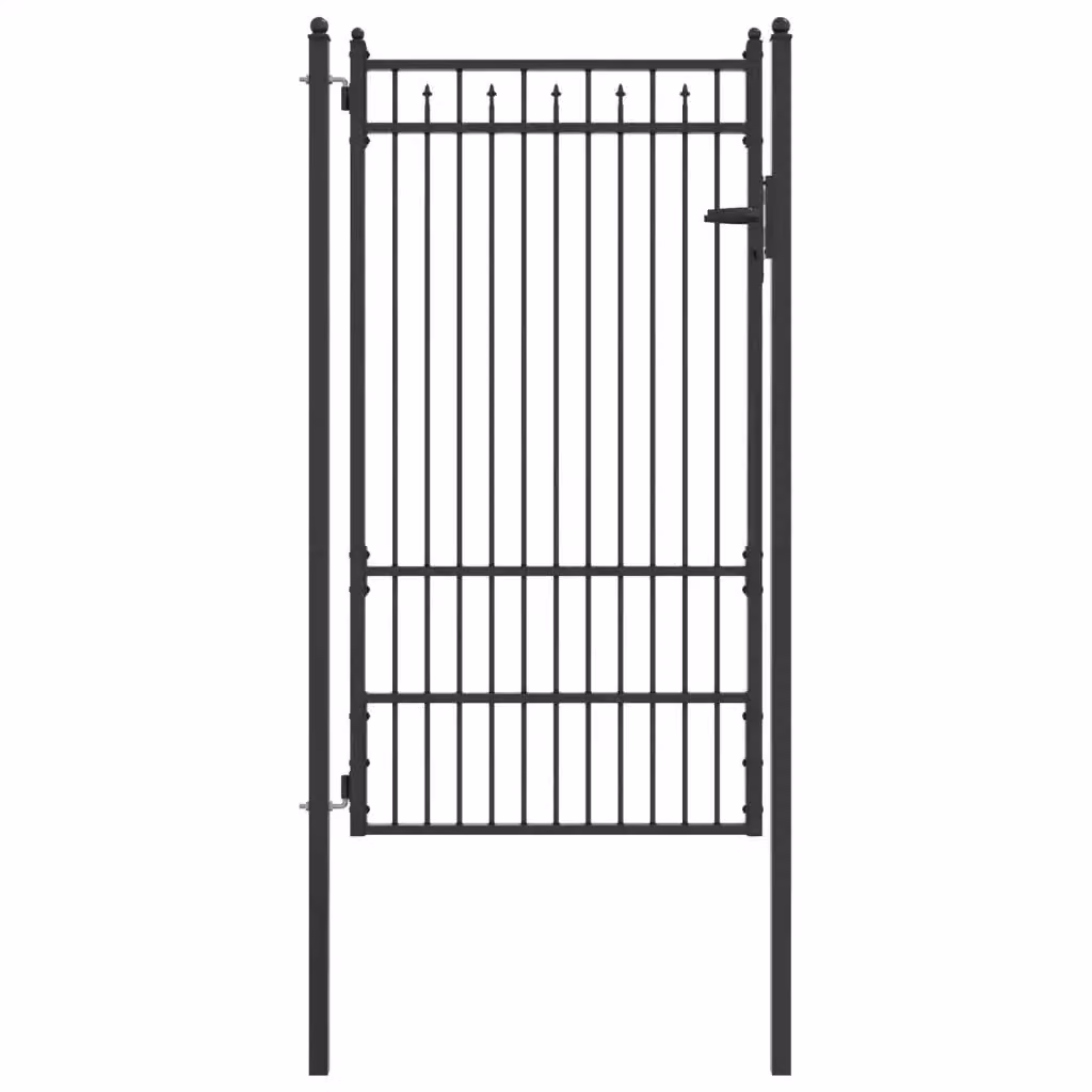 Cancello singolo per recinzione vidaXL in metallo nero L: 104 cm, H: 175 cm – 2