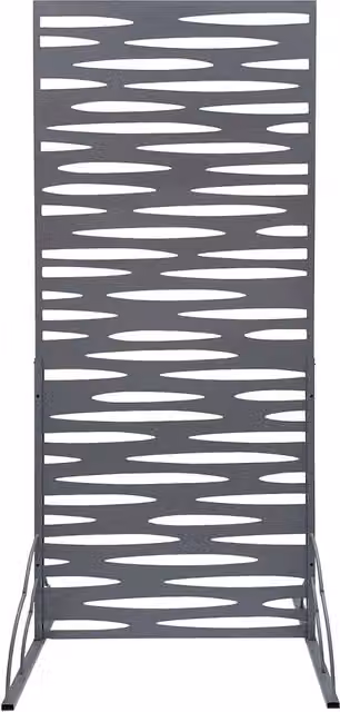 Set di 2 Pannelli Decorativi Verdemax Paravento Ornamentale Grigio con Basi in Metallo L: 80 cm, H: 180 cm