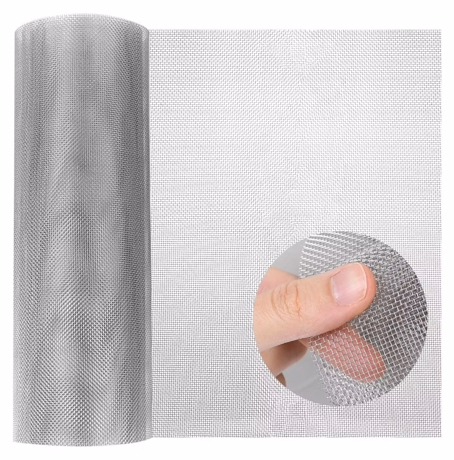 Rotolo di rete metallica in acciaio inossidabile, dimensioni 2 m x 33 cm, maglia di 1,25 mm