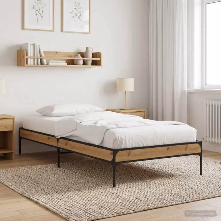 Struttura del letto moderna vidaXL in legno composito marrone L/P/H: 200 x 80 x 83 cm
