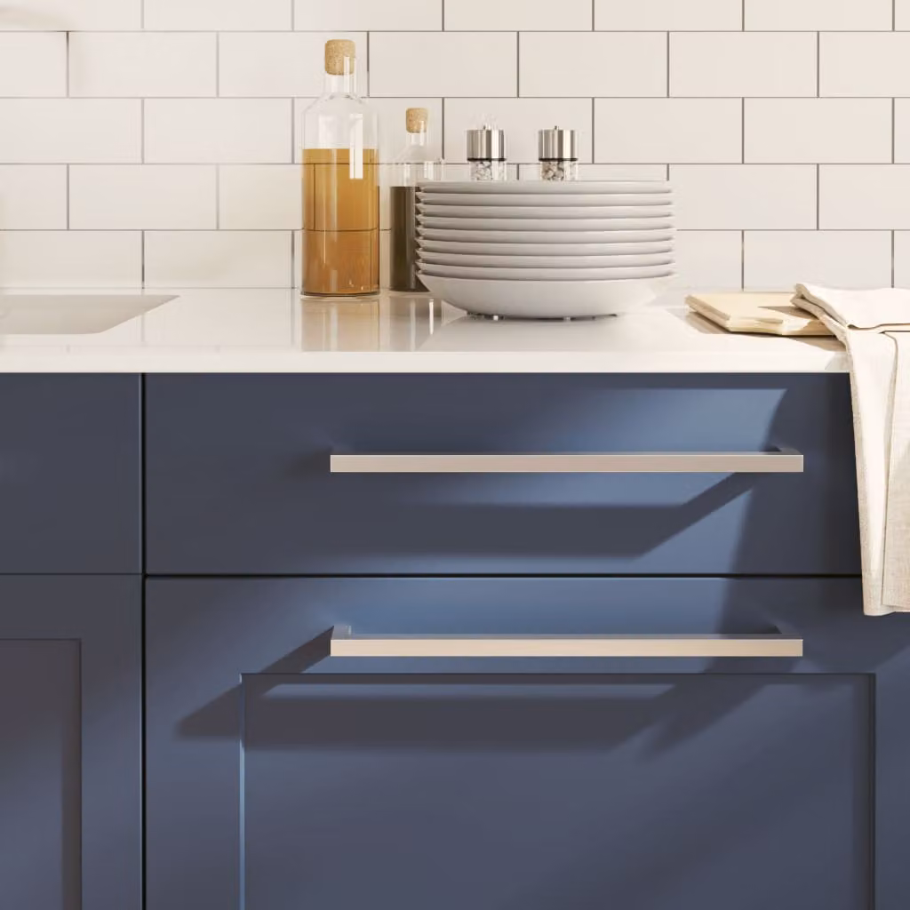 Set di 20 maniglie per mobili a barra vidaXL in acciaio inox spazzolato colore argento