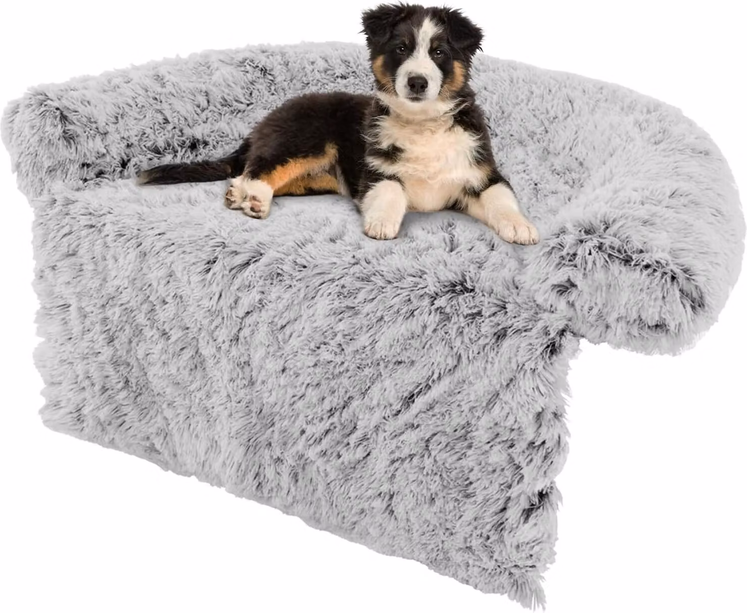 COSTWAY letto per cani in peluche, coperta per cani da divano, protezione per cani da divano, cuscino per cani con rivestimento lavabile, letto in peluche per cani di taglia media, 112 x 101 x 18 cm, grigio