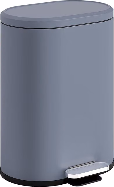 Bidone della spazzatura a pedale HOMCOM in metallo con secchiello interno rimovibile e chiusura morbida, Grigio, L/P/H: 24,5 x 21,5 x 29,5 cm