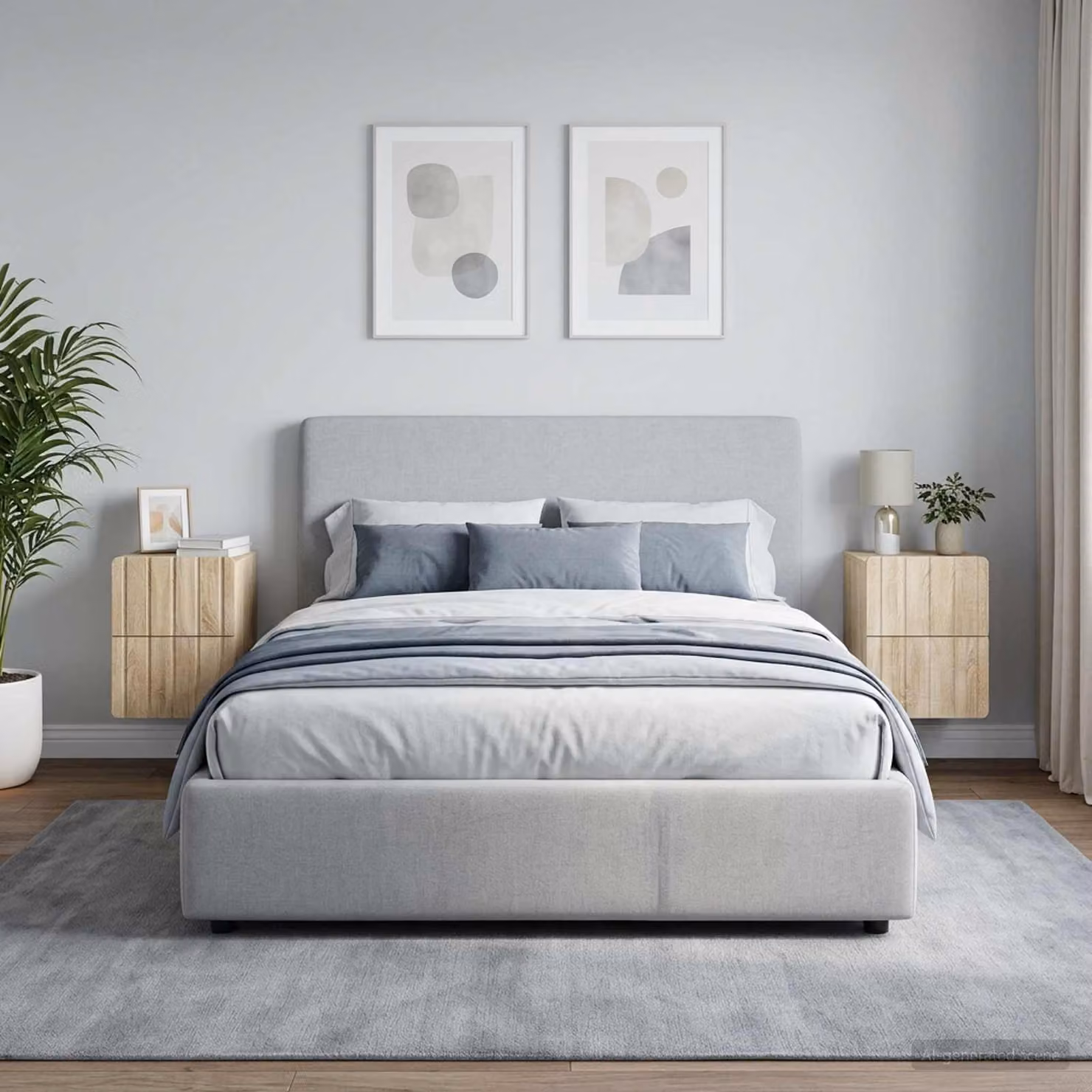 Set di 2 mobiletti da notte sospesi vidaXL in Rovere Sonoma, L 33 cm x P 34,5 cm x H 43 cm