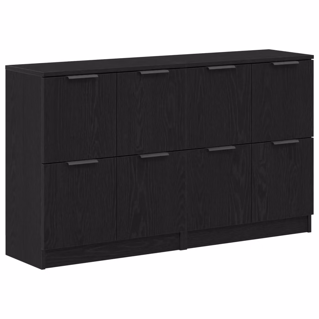 Set di 2 credenze moderne vidaXL in MDF nero lucido L/P/H: 120 x 30 x 70 cm – 2