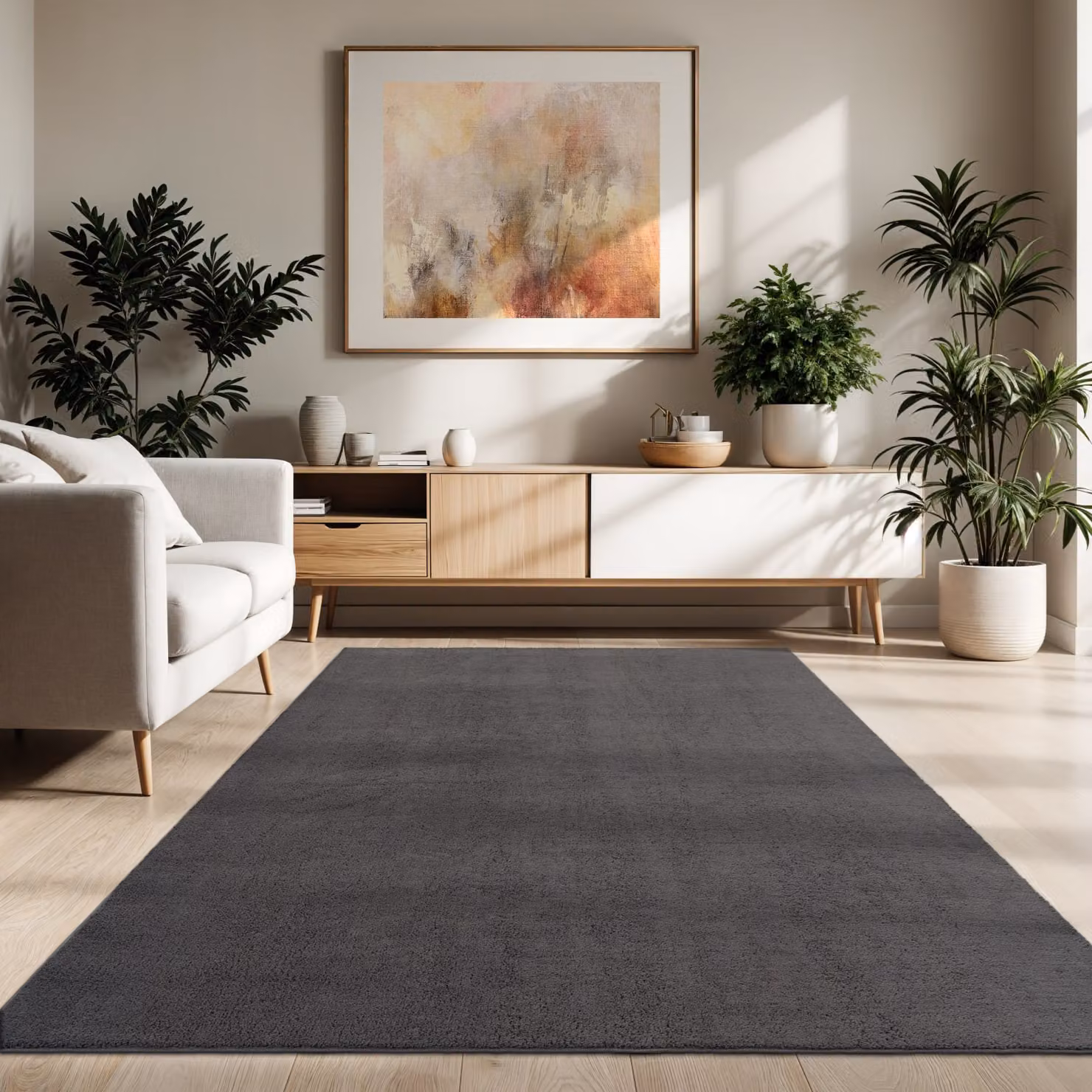 Tappeto Calia Italia antracite quadrato 200 x 200 cm – 2