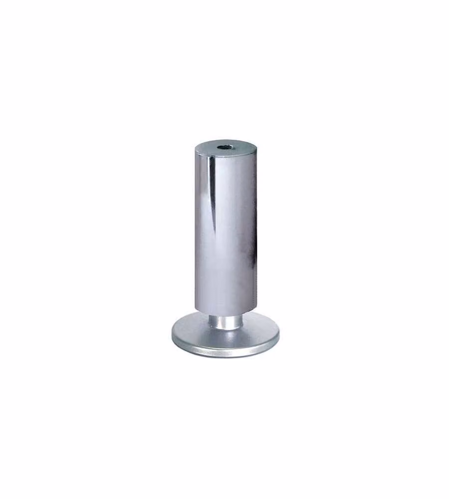 Piedino in alluminio per mobili e divani regolabile h120 mm e diam 36 mm