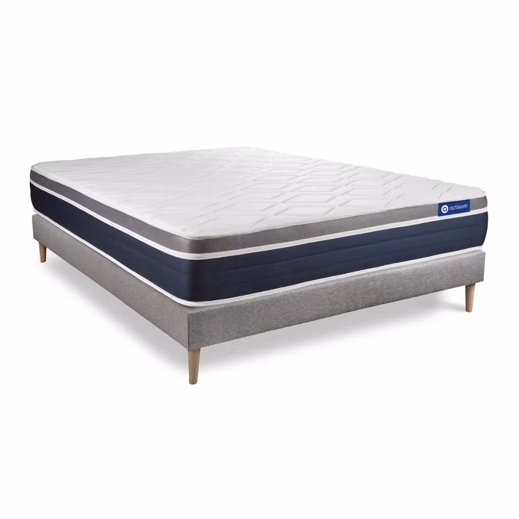 Kit rete e materasso matrimoniale Actimemo Confort Actisom in memory foam bianco, L: 180 cm, P: 220 cm, H: 26 cm – 2