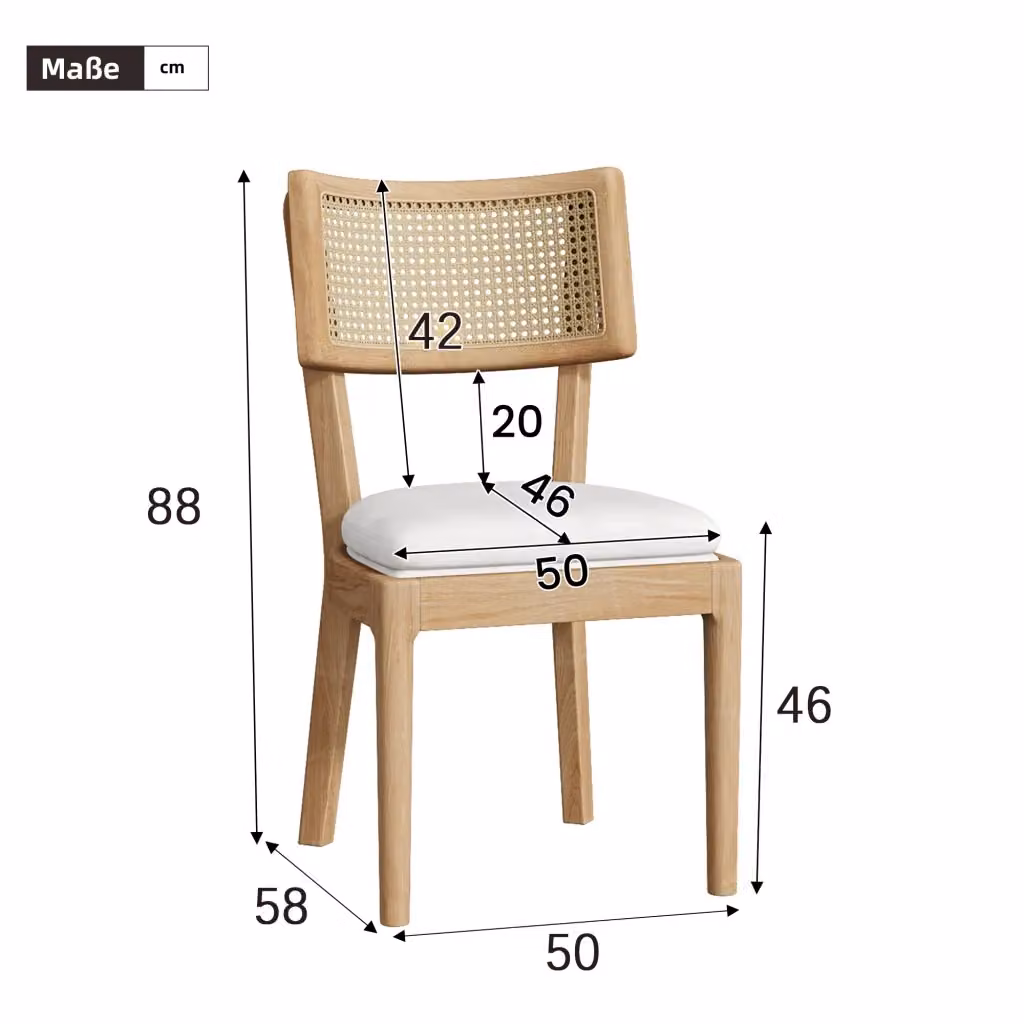 Set di 2 sedie da pranzo REDOM in legno massello e rattan colore marrone per cucina e sala da pranzo – 2