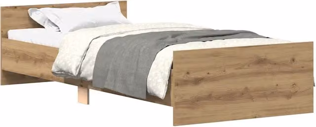 Letto singolo per adulti in legno di pino color marrone con doghe piatte fisse L/P/H: 200 x 90 x 30 cm – 1