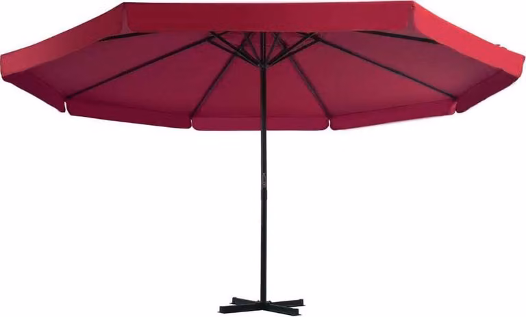 Ombrellone da Giardino con Base Portatile Rosso