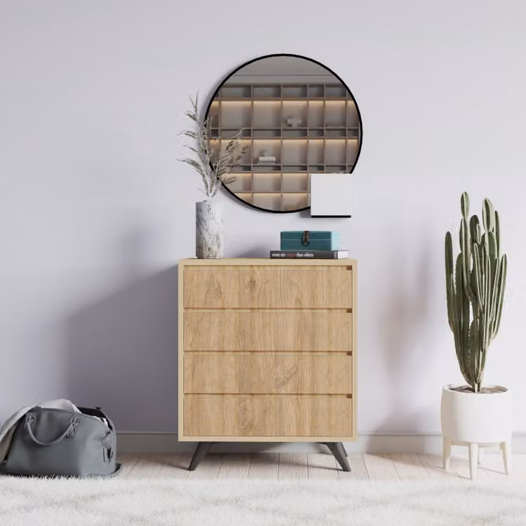 Skye Decor, Suvera - Oak, cassettiera, rovere, truciolato melaminico, 70 x 86 x 40 cm