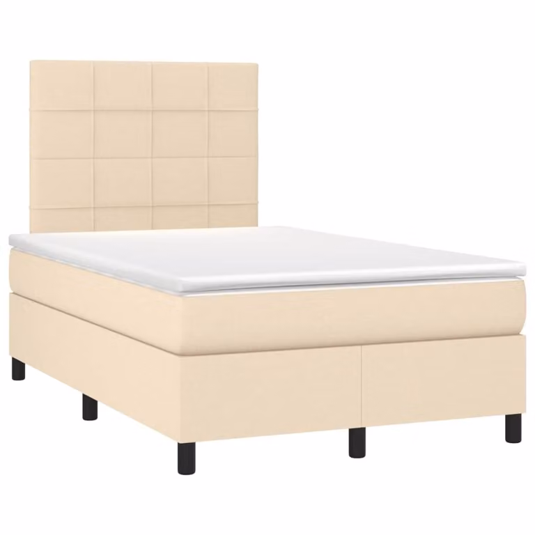 Maison Exclusive - Letto boxspring con materasso Crema 120x190 cm Tessuto