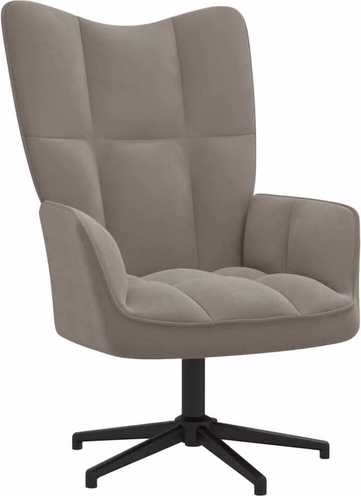 Sedia Relax Grigio Chiaro in Velluto