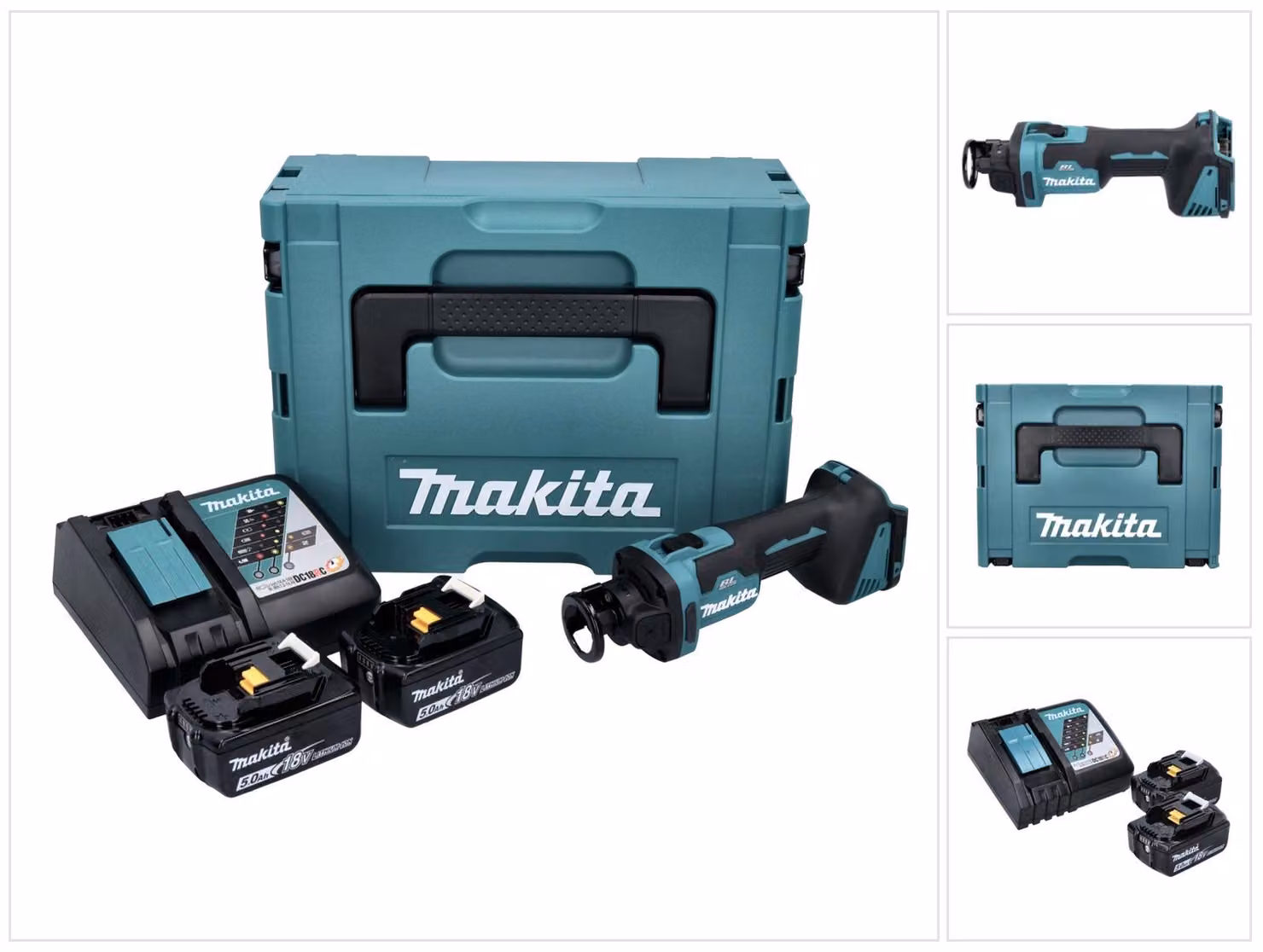 Fresa rotante a batteria Makita DCO 181 RTJ 18 V 32000 rpm brushless + 2x batteria ricaricabile 5,0 Ah + caricabatterie + Makpac