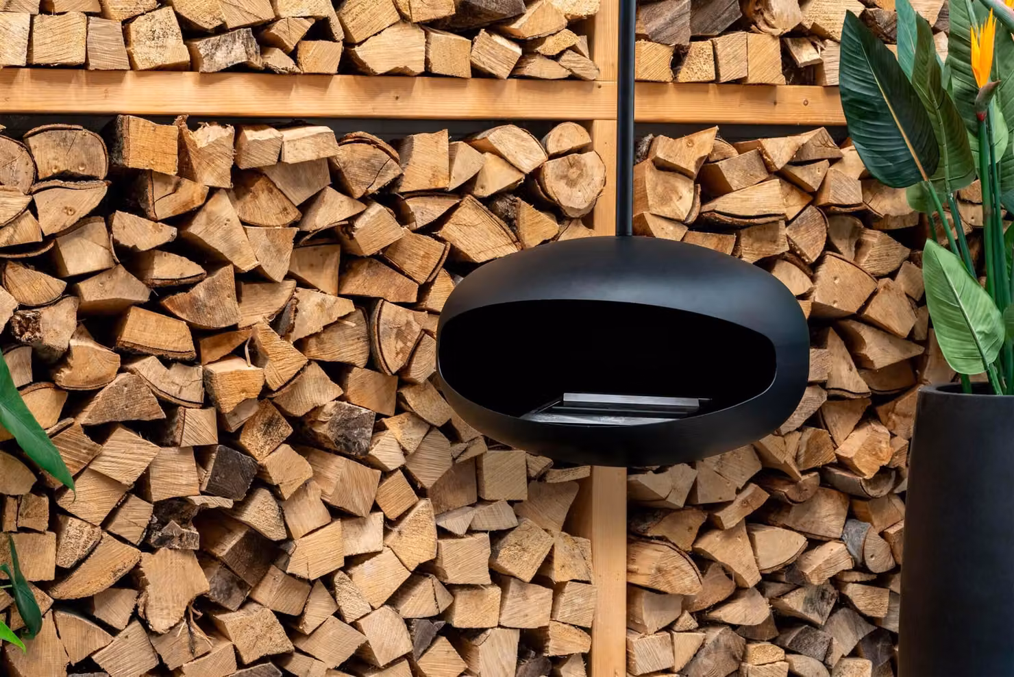 La Fuego Caminetto a Bioetanolo Heaven – Autoportante con Gambe in Legno – Per Interni e Aree Esterne Coperte