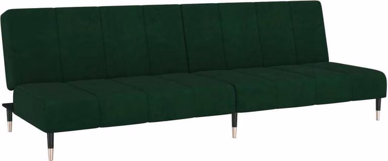 Divano Letto a 2 Posti Verde Scuro in Velluto
