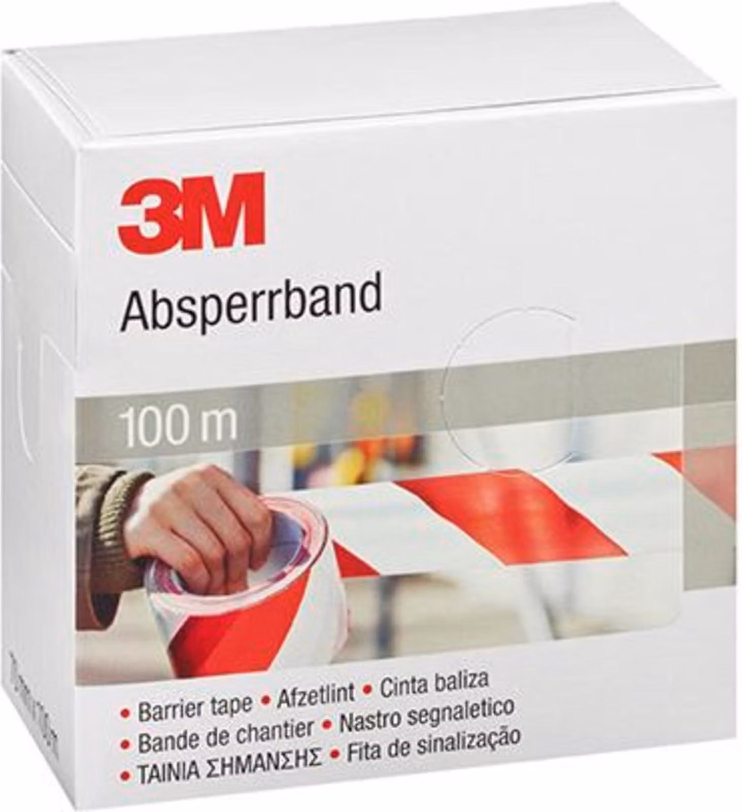 nastro barriera 3M, rosso/bianco, non adesivo, 70 mm x 100 m