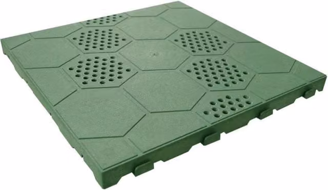 Set 50 Piastrelle pavimento plastica verde drenante 400x400x25mm per giardino