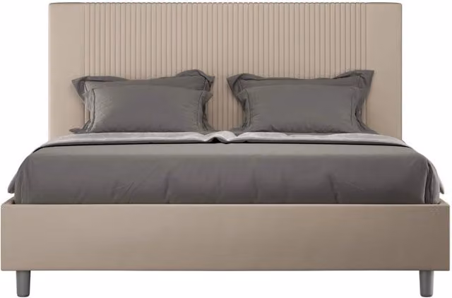 Letto matrimoniale king size Goya Ityhome con rete imbottita in similpelle beige L: 170 cm, P: 190 cm