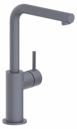 Herzbach SIRO GREY WT - Miscelatore monoforo, maniglia laterale, senza scarico, grigio opaco