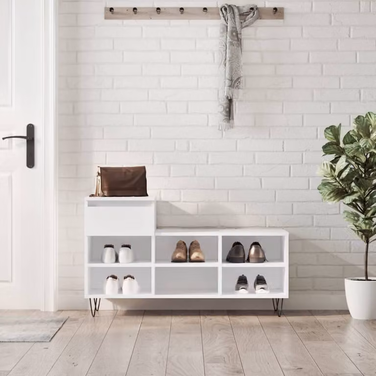 Scarpiera moderna vidaXL Bianco Lucido L: 102 cm, P: 36 cm, H: 60 cm