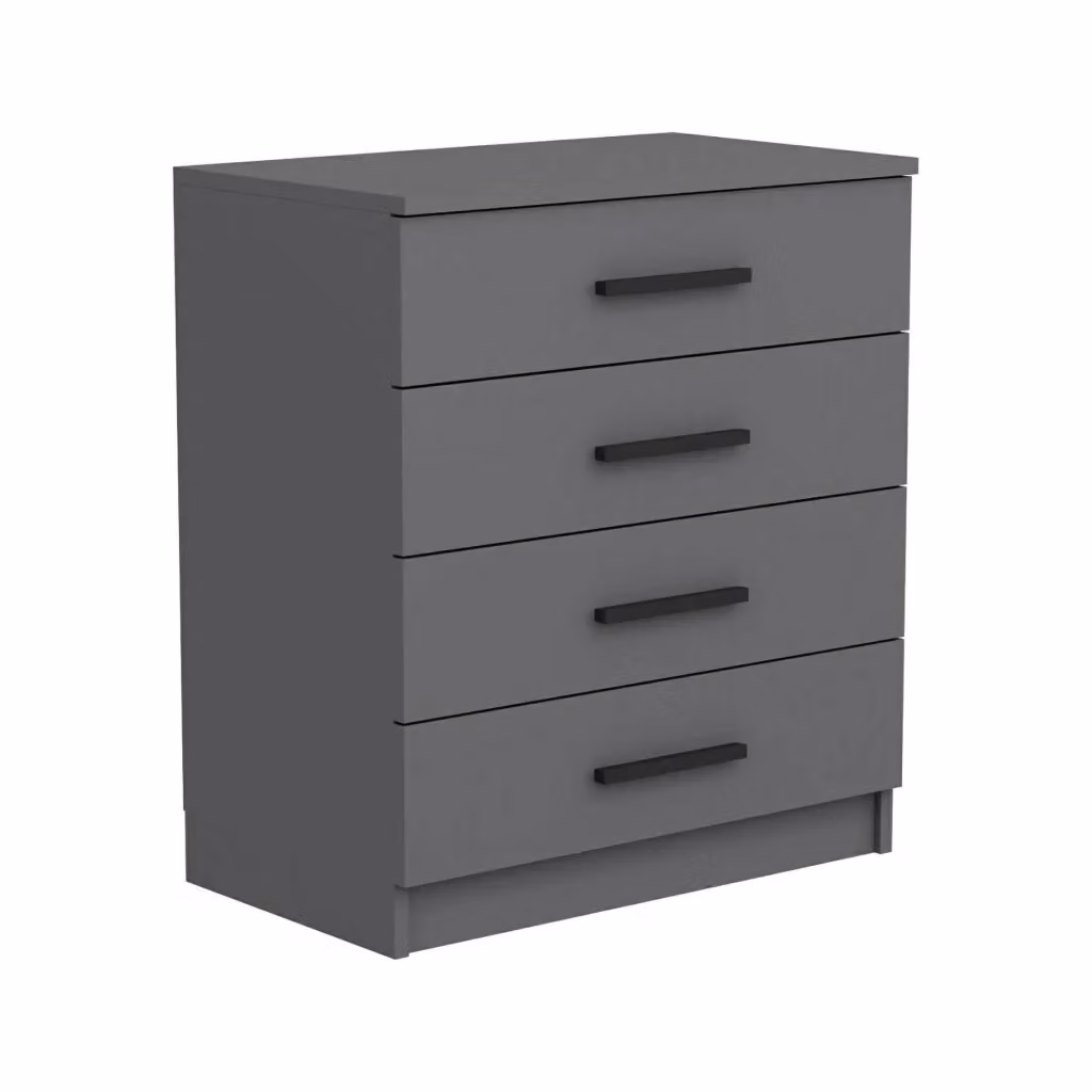 Cassettiera a 4 cassetti Kalmaegi in stile moderno, colore grigio cenere, L: 70 cm, P: 42 cm, H: 79 cm – 2