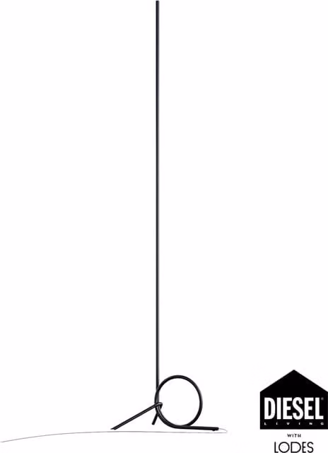 Lampada da terra LED Lodes x Diesel Spring in metallo nero con luce bianco caldo