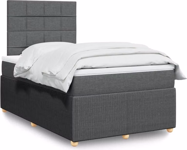 Maison Exclusive - Letto boxspring con materasso grigio scuro 120x200 cm tessuto
