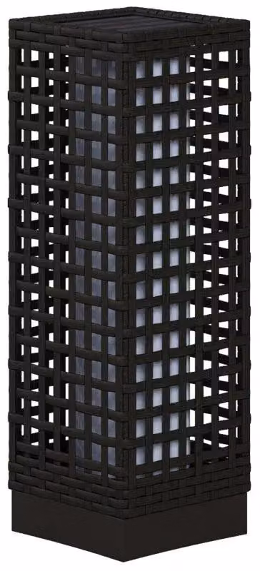 Lampada solare da esterno con aspetto in rattan | Colore: nero | Dimensioni: 15,5 x 15,5 x 46 cm