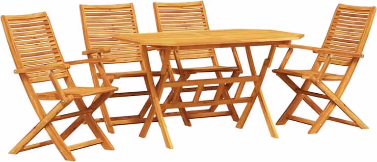 Set da Pranzo per Giardino 5 pcs Marrone
