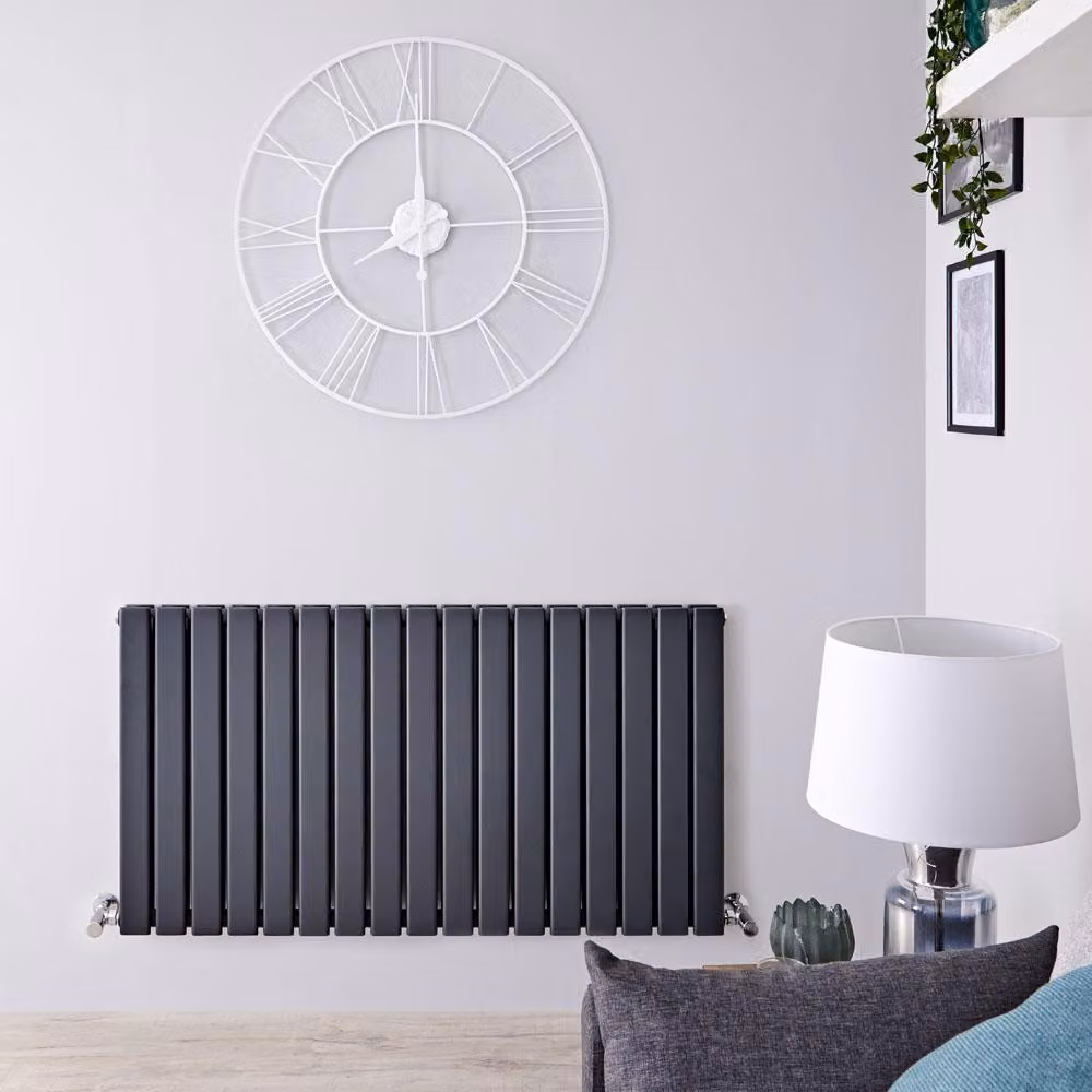 Radiatore Orizzontale Doppio di Design Delta Colore Antracite L: 119 cm, H: 63,5 cm, Potenza: 1280W