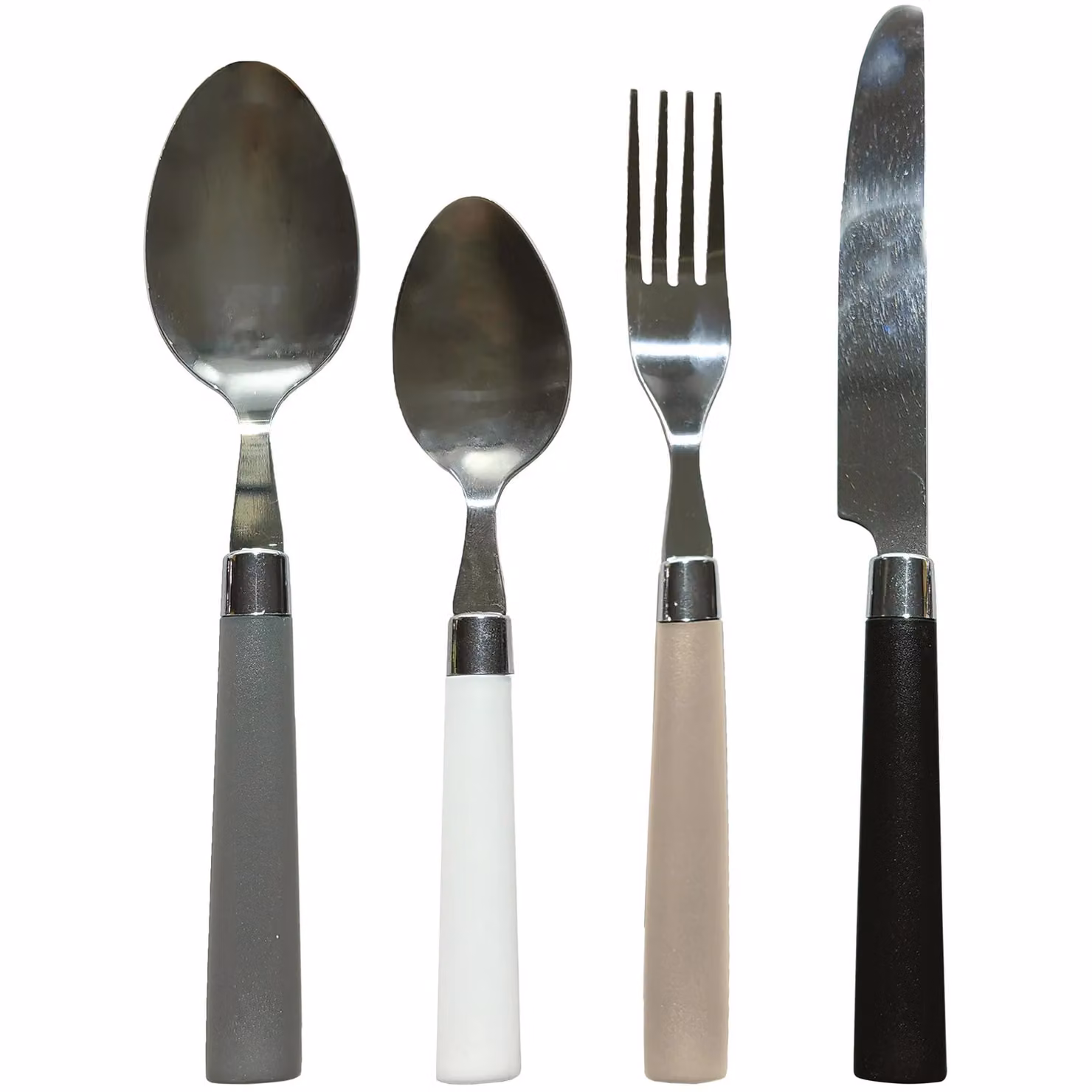 Servizio posate Everly Color Gusto Casa in acciaio inox, 24 pezzi, disponibile in nero, grigio, bianco o beige – 1