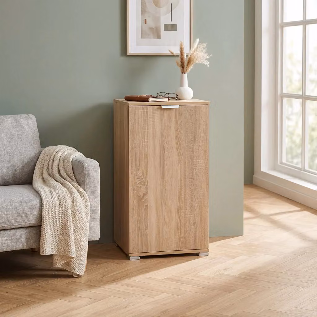 Armadietto da Bagno LALO in Legno Composito Marrone con un'anta L/P/H: 45 x 38 x 85 cm – 2