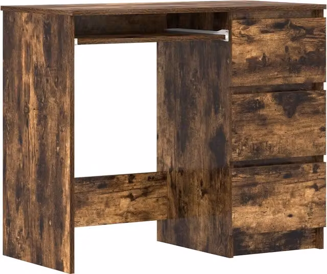Scrivania | Tavolo da Ufficio Rovere Fumo 90x45x76 cm in Legno Multistrato