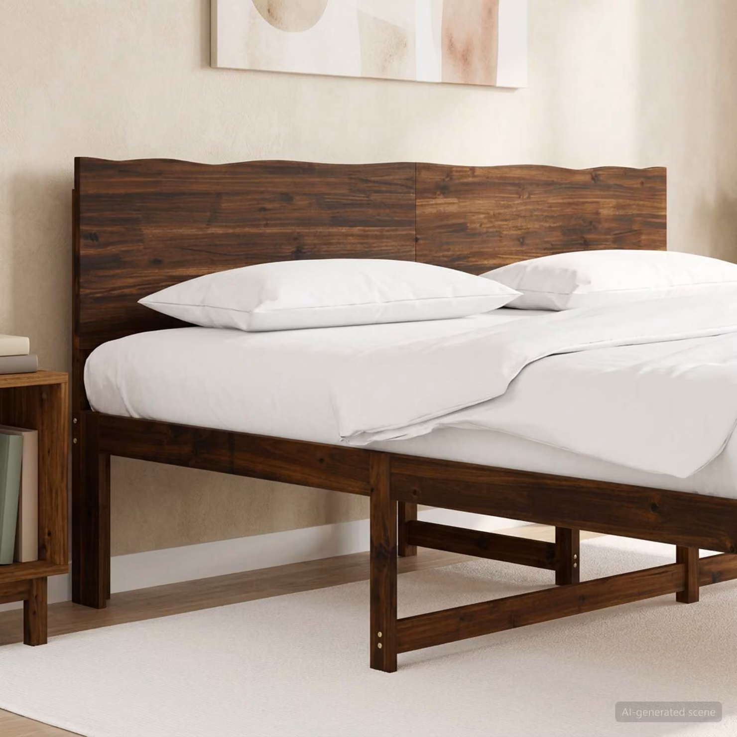 Testiera con bordo vivo vidaXL ROSTOCK in legno massello di acacia, Marrone Scuro, 200 x 200 cm