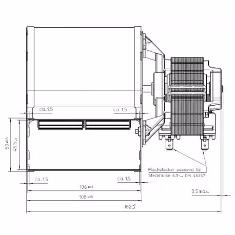 Ventilatore centrifugo EBM RLD76/8600ZA60-3030LH per stufa a pellet colore silver – 2