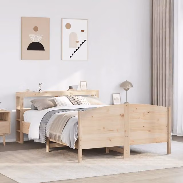 Letto senza Materasso 140x200 cm in Legno Massello di Pino