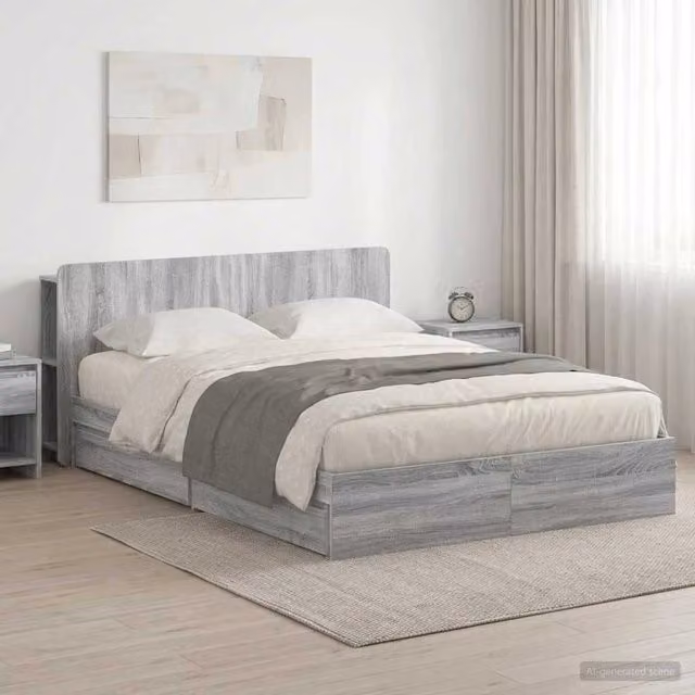 Telaio del letto con storage Sonoma grigio 140 x 200 cm 3433577