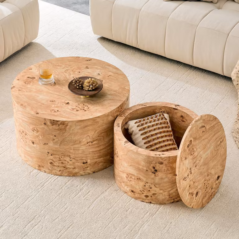 Tavolo rotondo con piano in legno, diametro 89 cm, altezza 92 cm, design minimalista, stile lussuoso e leggero