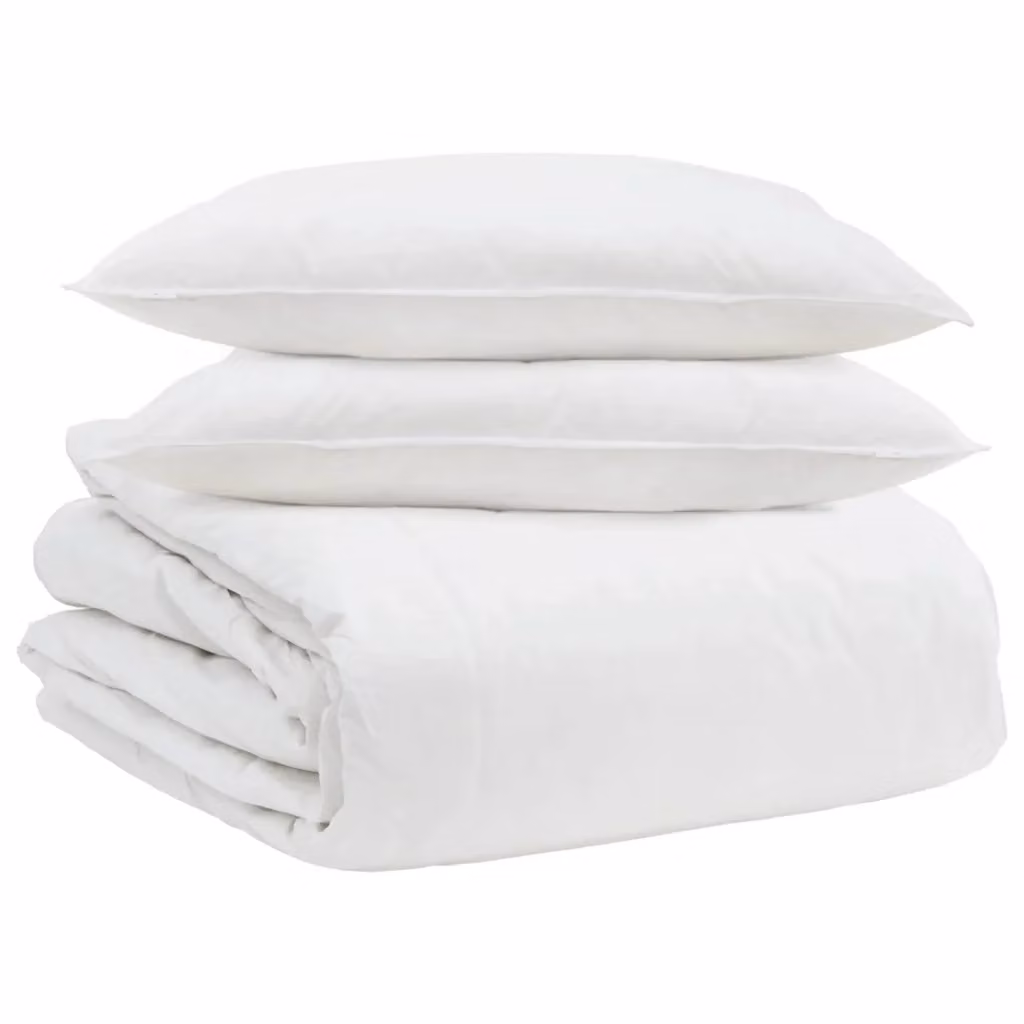Set di 3 pezzi composto da piumone e cuscini vidaXL in piuma d'anatra bianca, traspirante e anallergico, L: 200 cm x P: 220 cm – 2