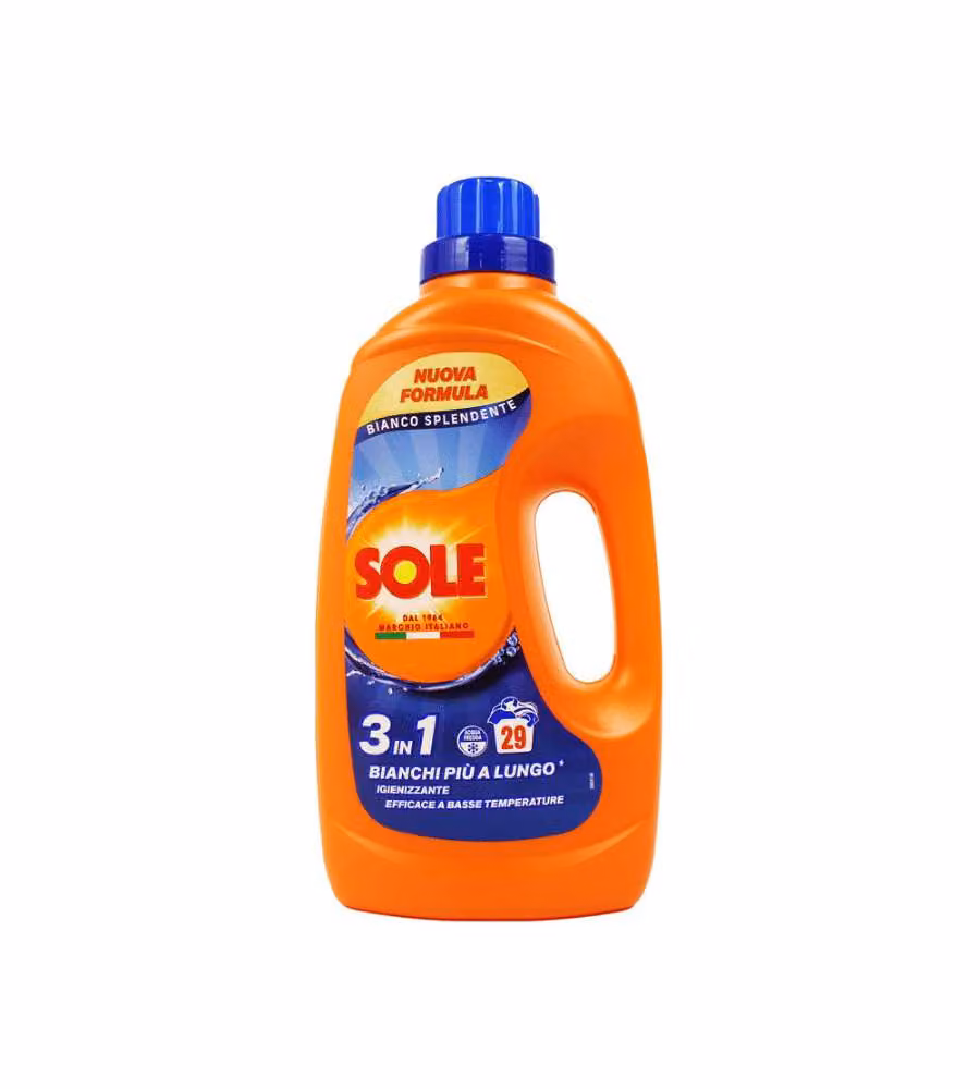 Sole Detersivo Lavatrice Liquido Bianco Splendente 1.305L 29 Lavaggi