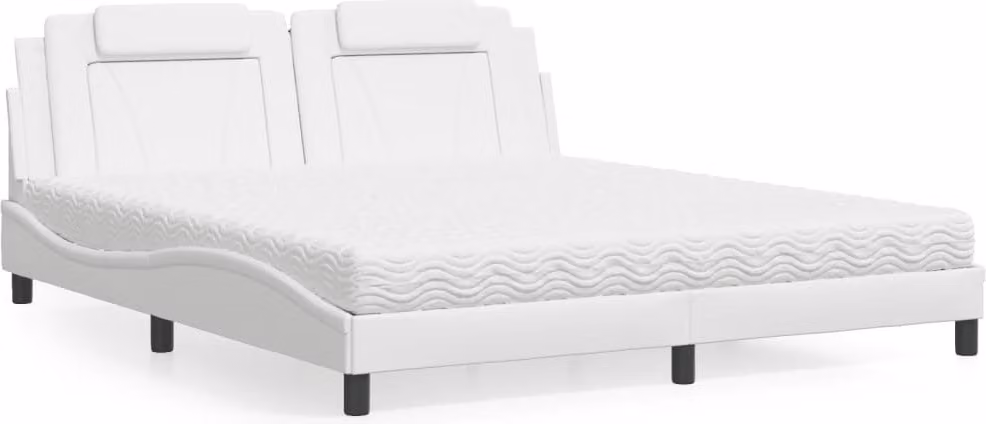 Maison Exclusive - Letto "Viana" con materasso, bianco, 180x200 cm, ecopelle
