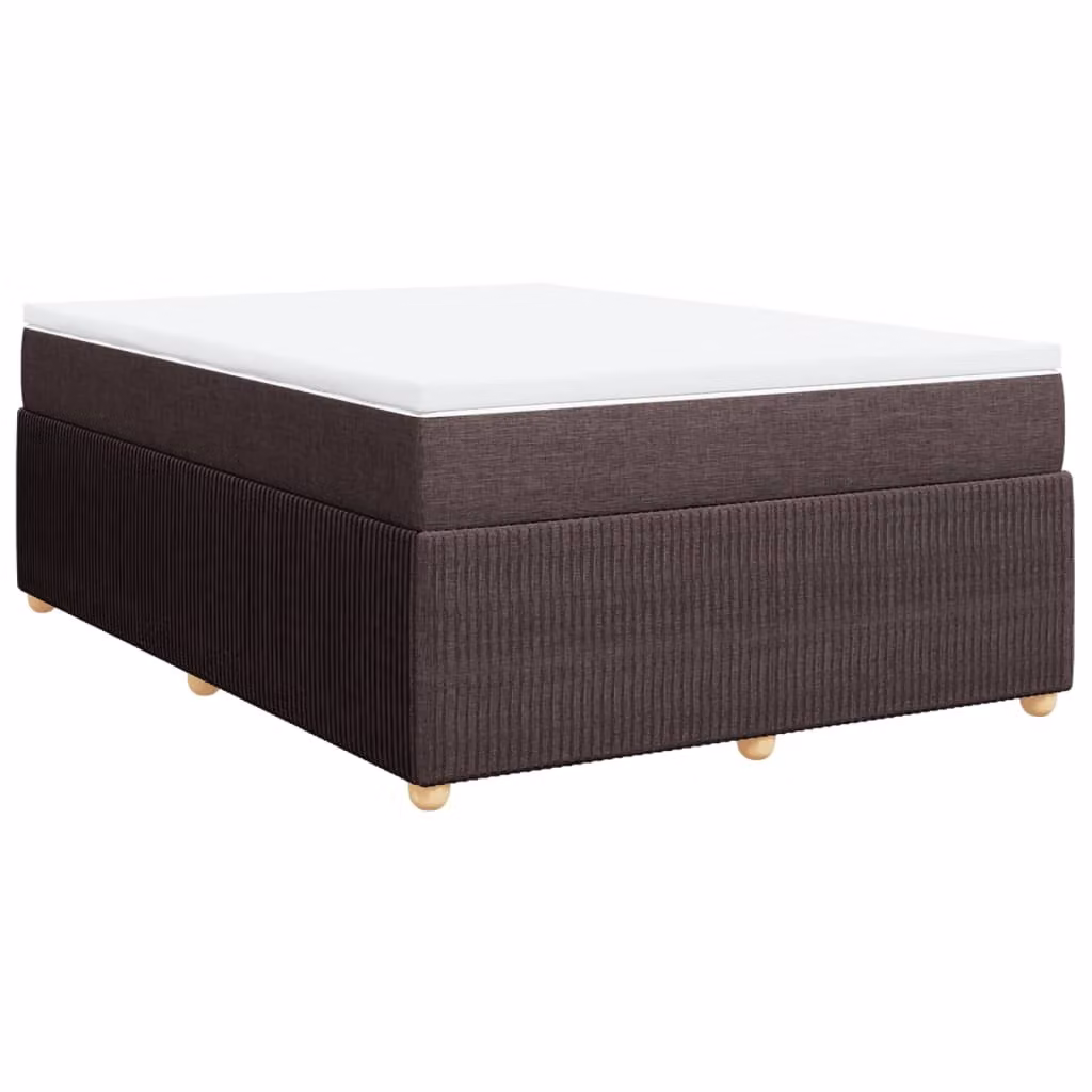Giroletto a Molle con Materasso Marrone Scuro 140x190cm Tessuto