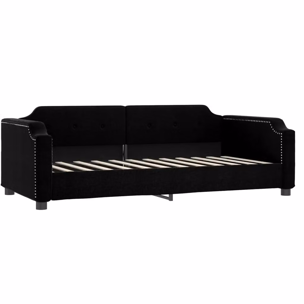Letto da giorno moderno vidaXL in tessuto nero L: 200 cm, P: 90 cm, H: 66,5 cm – 2