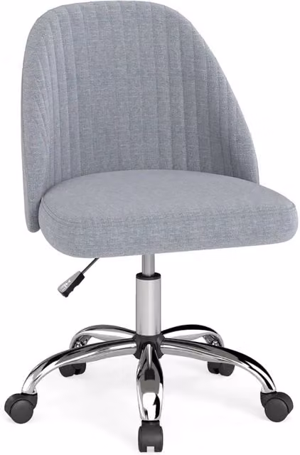 Sedia da ufficio senza braccioli 60 x 60 x 74-83 cm regolabile in altezza girevole design moderno tessuto grigio 20_0017859