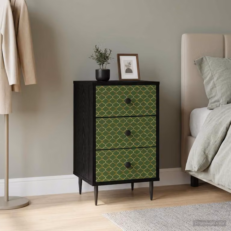 Armadio da Notte vidaXL GELEEN Rovere Nero Moderno L: 36 cm, P: 33 cm, H: 61 cm