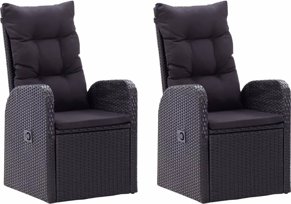 vidaXL Set da pranzo da giardino 5 pezzi nero