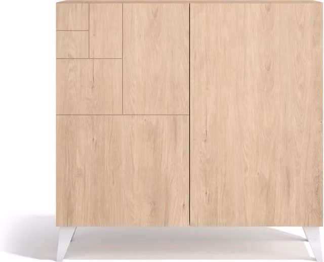 Scarpaia Herdasa effetto rovere chiaro gambe bianco 87x90x27