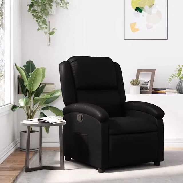 Divano Sedia-Poltrona reclinabile in Similpelle Nera 662305
